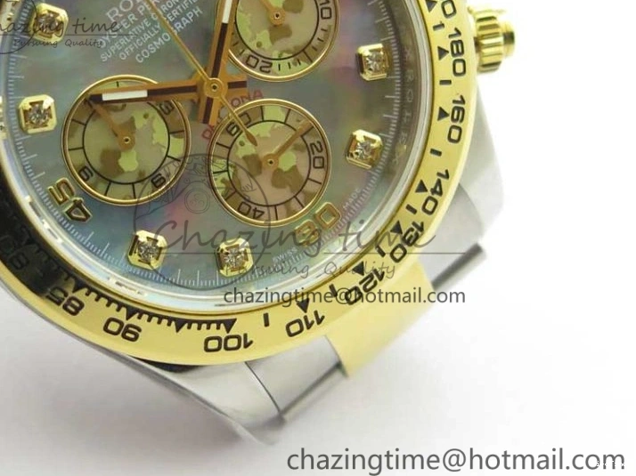 MiroTime 0520 Daytona 116520 SS YG UBF Best Edition Ice Blue MOP Crystal Markers Dial on SS YG Bracelet A Casual 2936